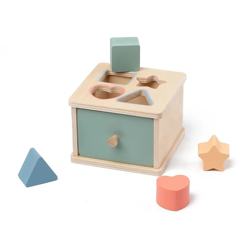 For 1-3 Year Old Color Sorting Wooden Drawer Box Toy For Tod