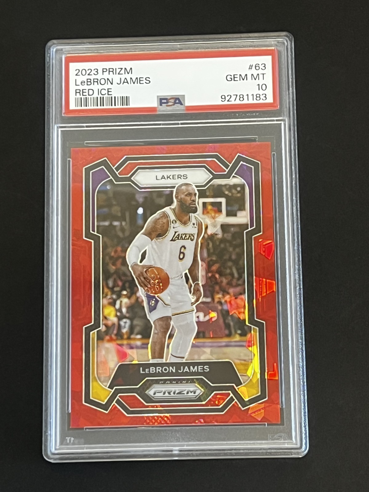 Lebron James 2023 Prizm Red Ice #63 PSA 10