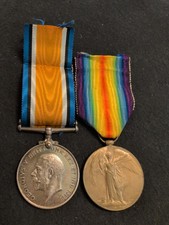 WW1 Pair 27245 Albert Dick 17th Royal Welch Fusiliers 2nd North Wales