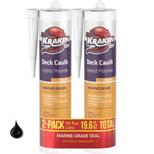 Kraken Bond Deck Caulk Marine Sealant, 9.8oz  2 Pack – Black