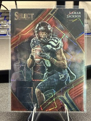 2023 Panini Select Draft Picks - Field Level Lamar Jackson #135 Red Lazer Prizm