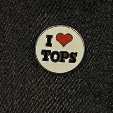 Vintage retro novelty humor  flirty gag gift I heart tops enamel pin *read