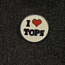 Vintage retro novelty humor  flirty gag gift I heart tops enamel pin *read