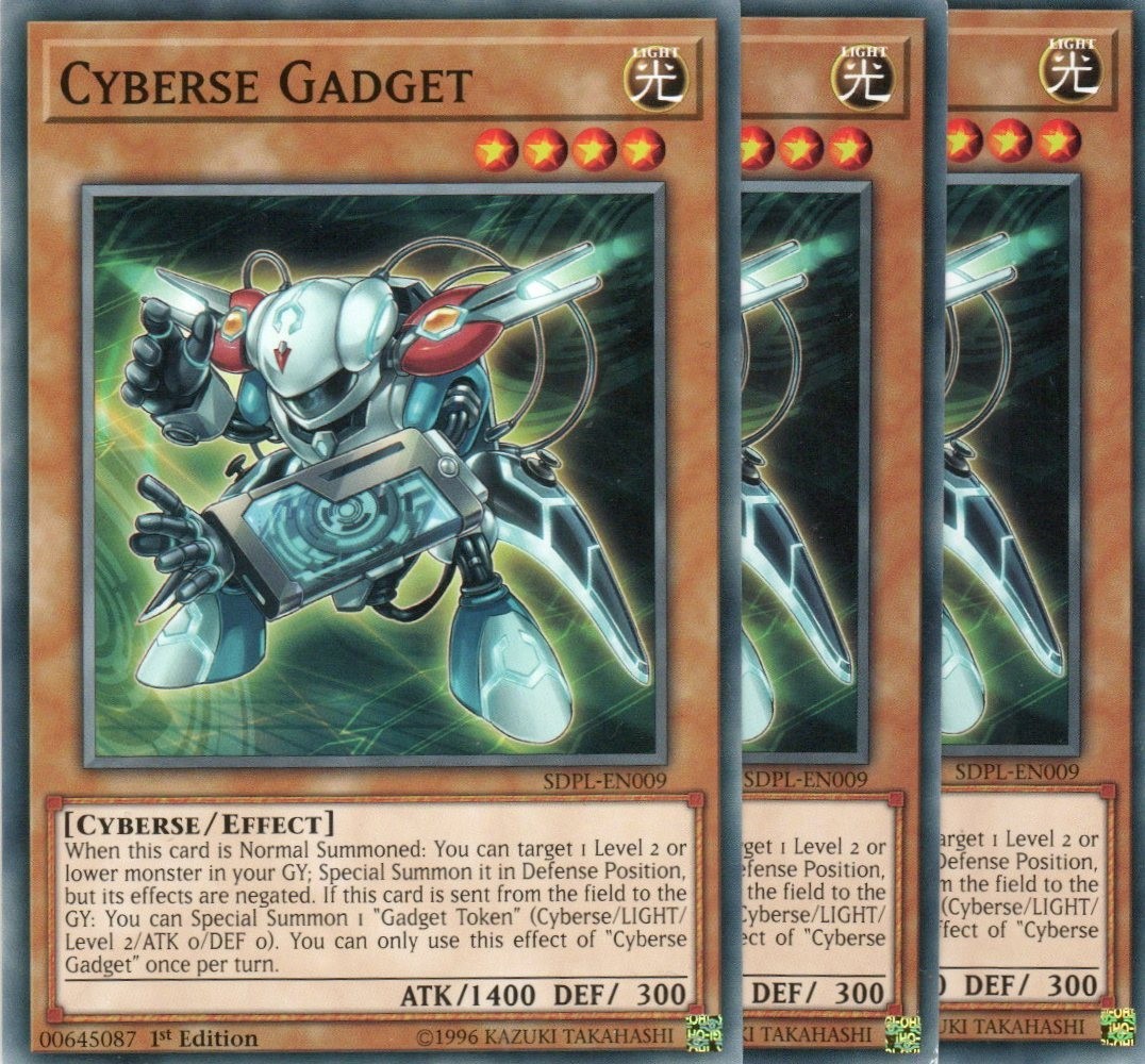 yugioh 3x Cyberse Gadget SDPL-EN009 COMMON 1ST EDITION ENGLISH