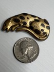 Vintage Gold Black Leopard Brooch / Pin — photo 9