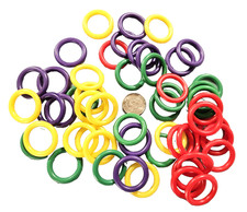 100 PAK 1.25 COLORFUL PLASTIC ROUNDS PARROT BIRD TOY PARTS CRAFTS
