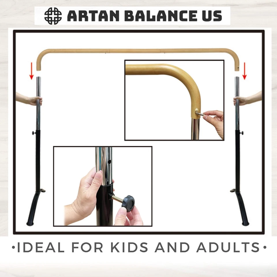 Barra de Ballet Portátil para Hogar o Estudio, Barra de Ballet Altura Ajustable, Ideal... Foto 3 de 4