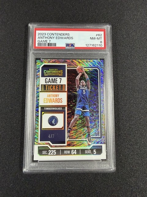 2023-24 Panini Contenders Anthony Edwards /7 Game 7 Ticket #62 PSA 8