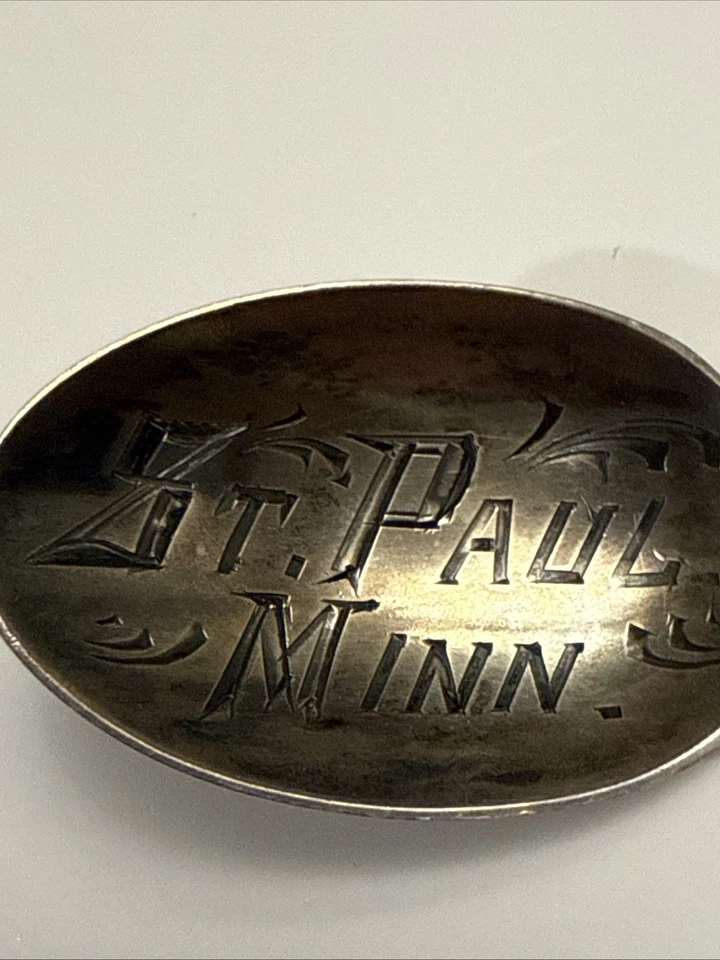 Antigua cuchara india nativa americana de plata esterlina St. Paul Minnesota Dakota Foto 3 de 4