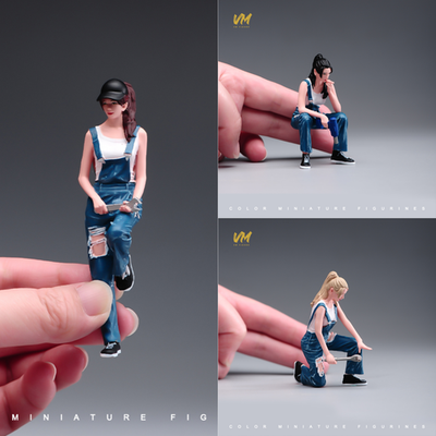 1/18 1/24 1/43 1/64 Painted Resin Female Car Mechanic Figure Doll