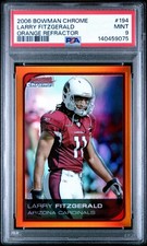 Larry Fitzgerald 2006 Bowman Chrome Orange Refractor #/25 PSA 9 MINT HOF