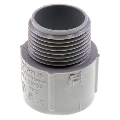 CARLON E943F NON-METALLIC PVC THREADED MA MALE ADPATER, 1-INCH, GRAY (30-PACK)