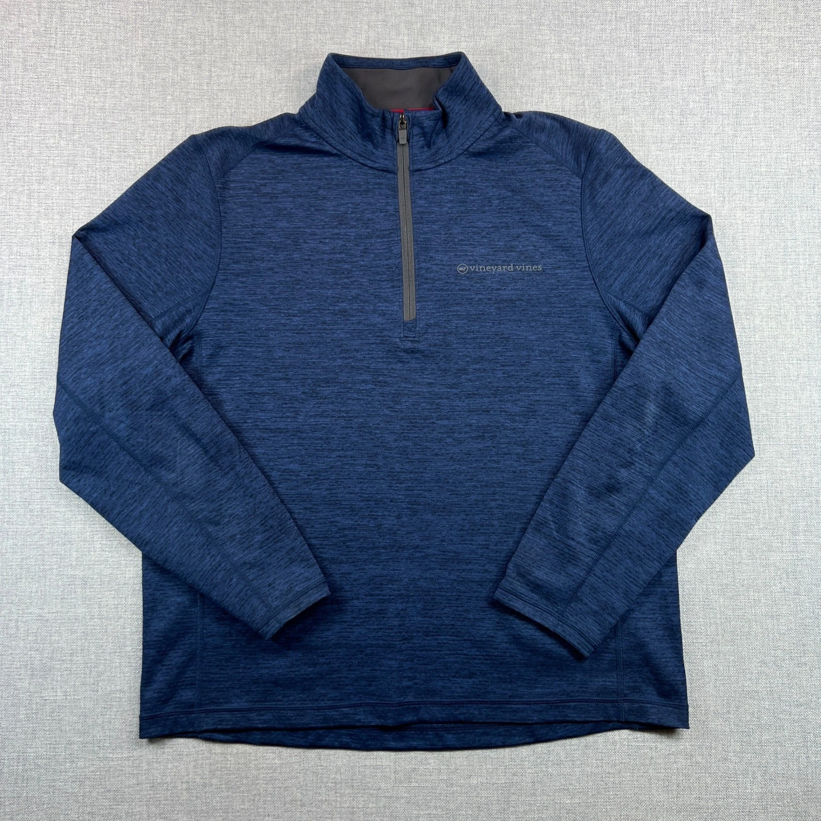 Vineyard Vines Sankaty Quarter Zip Pullover Heather Men L Blue Performance Golf