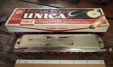 Vintage Tombo Unica 1244 A Major 44 Tone Chromatic Harmonica Japan