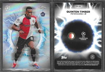 Topps Chrome UCC 2025 #CP23 Quinten Timber Feyenoord RC High Voltage SP Case Hit