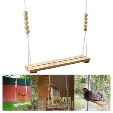 Wooden Chicken Swing Exercise Toy Chicken for Medium Bird Poultry