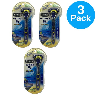#ad #ad Schick Hydro 5 Blast Razor with Hydrating Gel Reservoir and Travel Case 3 Pack $24.00