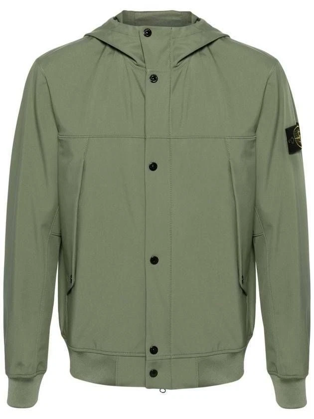 Stone Island Giacca con Cappuccio Light Soft Shell in Poliestere Riciclato con Reddy