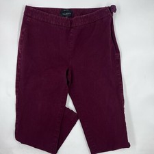 Talbots Women  s Chatham Stretch Pants Size 6 Burgundy Cotton Blend Straight Leg