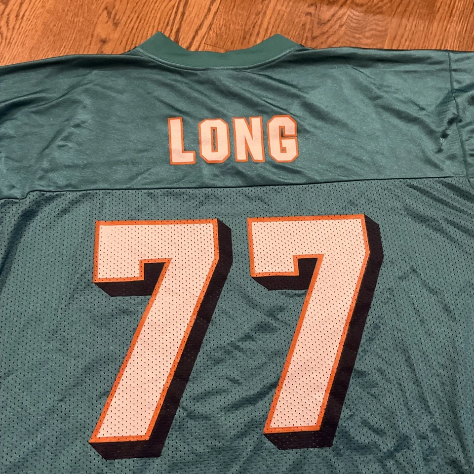 Camiseta larga Miami Dolphins Jake para hombre talla grande Reebok verde azulado Foto 3 de 4