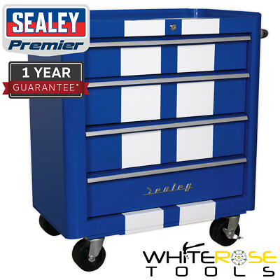 Sealey Rollcab 4 Schubladen Retro-Stil Premier Rollschrank Werkzeugtruhe Schlosskasten