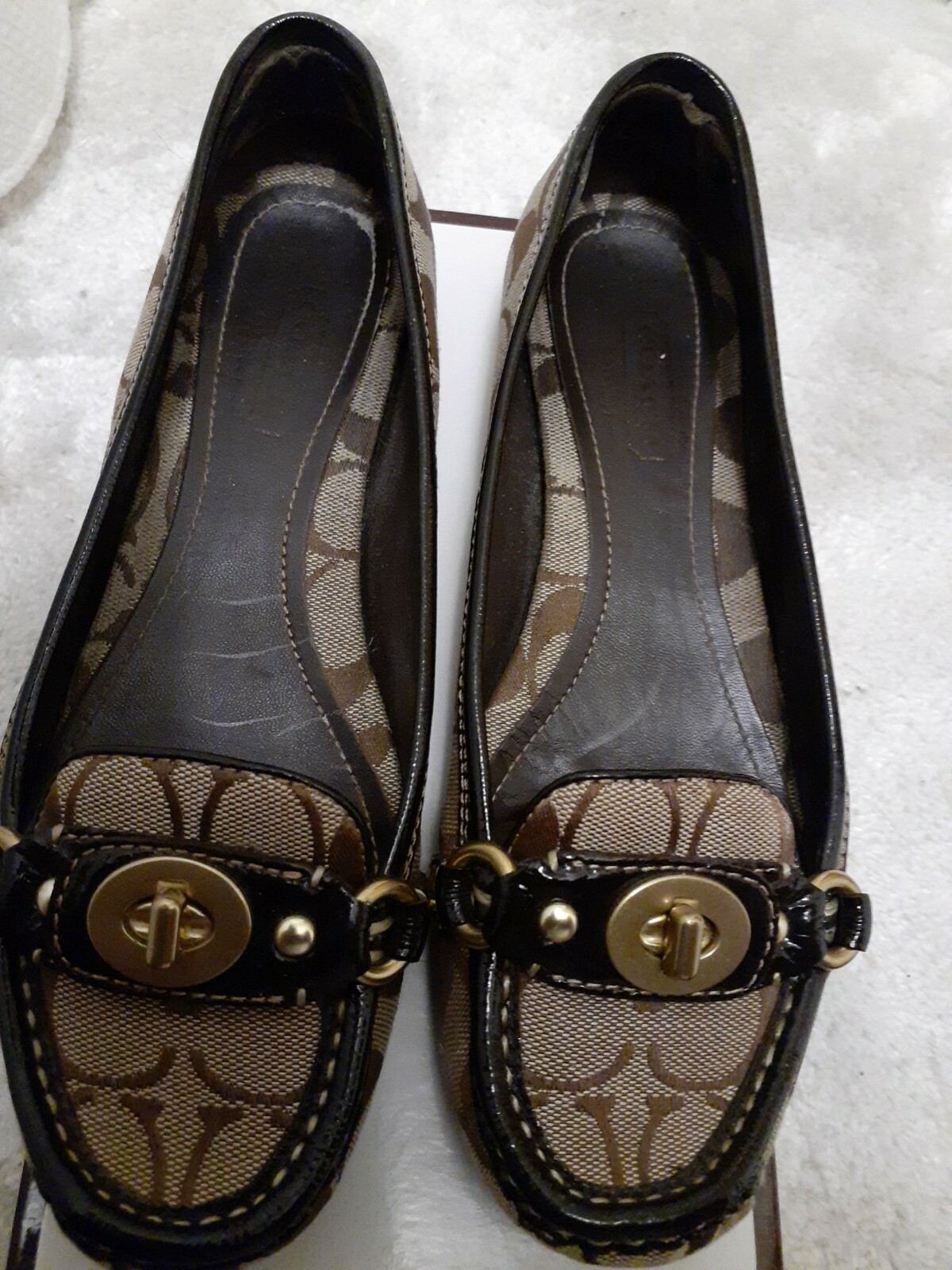 COACH KATRIN Signature Logo Loafers A2439 Turn lock s… Gem