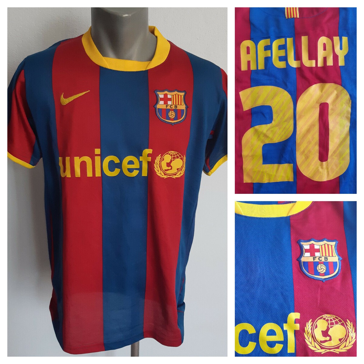 FC Barcelona 2010 - 2011 Home Jersey Afellay #20 Nike Shirt Size S