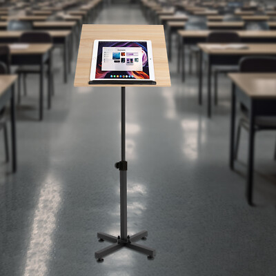 With Edge Stopper Portable Lectern Podium Stand Height Adjustable Laptop Table