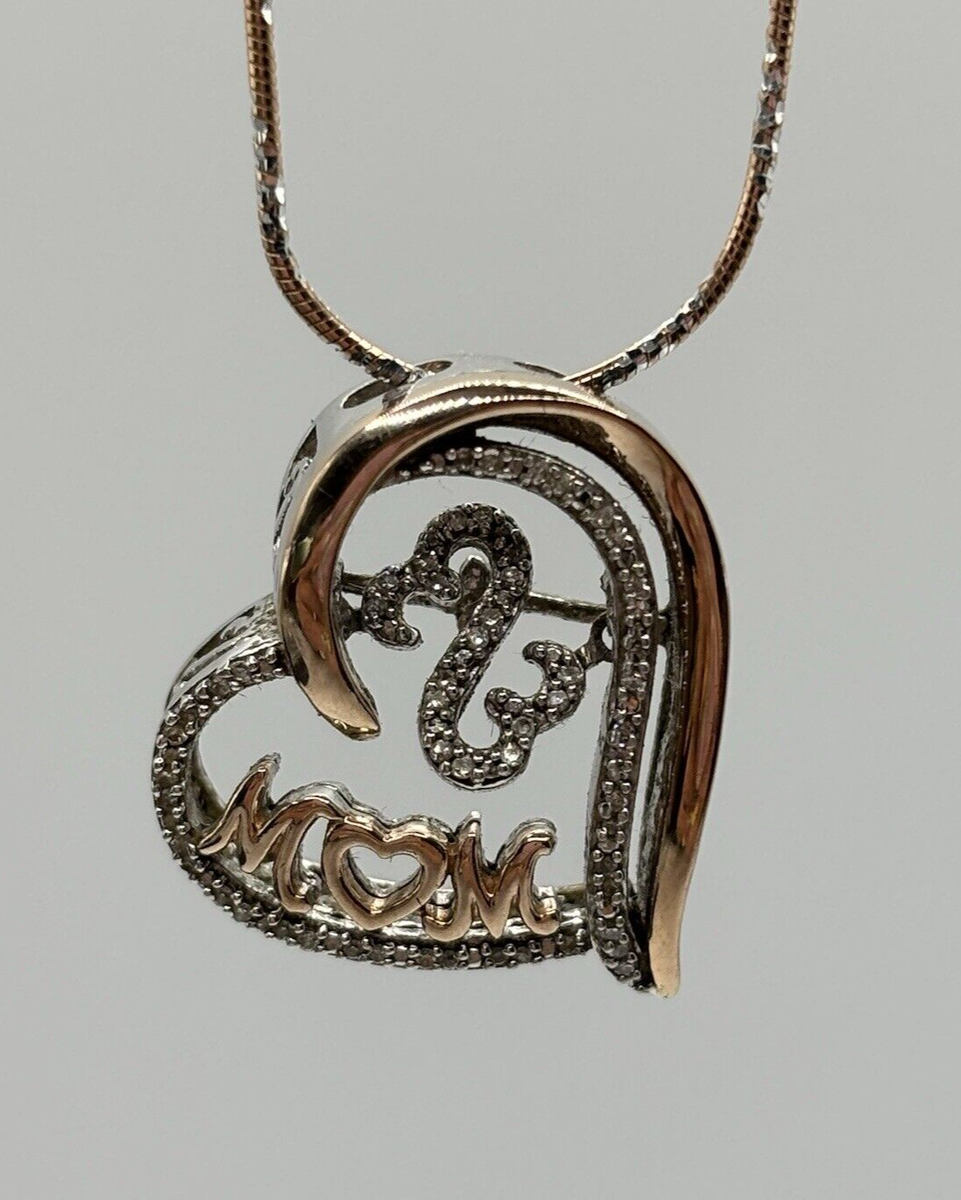 Jane Seymour Open Heart Diamond 'MOM' Limited Edition 925 & 10K