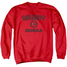 Clark Atlanta University Adult Crewneck Sweatshirt Circle Logo, Red, S-3XL
