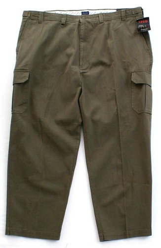 Pantalon Cargo Homme Izod Metrix Fit - 100% Coton Sergé Vieilli - Neuf Avec Étiquettes