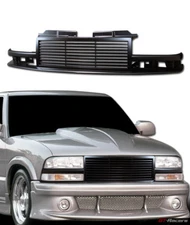 For 1998-2004 Chevy S10 Blazer/Truck Black Horizontal Billet Front Bumper Grille