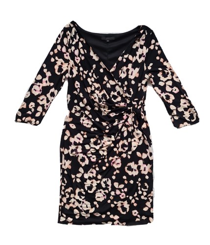 Coast Womens Black Animal Print Side Tie Ruched Jersey Dress. Size UK 16, EU 44. - Picture 3 of 14