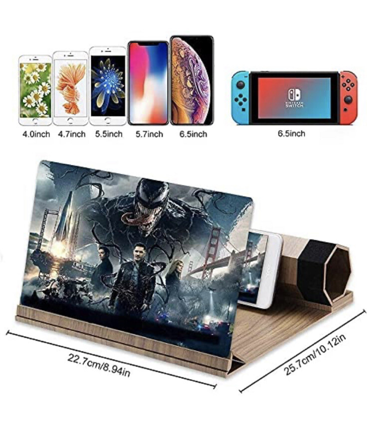 Phone Screen Magnifier Enlarger, Smartphone Screen Amplifier Zooms