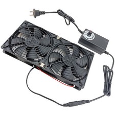 Speed Adjustable Cooler DC Power Dual 12cm Fan Stand Air Exhaust Desk Cooling