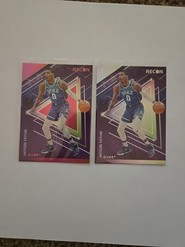 2022-23 Panini Chronicles Draft Picks Recon #24 Jayson Tatum Pink & Base 2 Cards