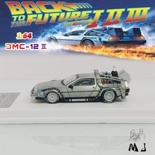 MJ 1/64 DMC-12 DeLorean Back To The Future Time Machine Diecast Car Models Gifts