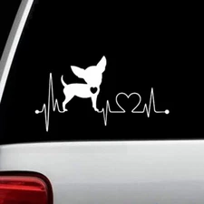 Chihuahua Heartbeat Dog Decal Sticker Car Truck SUV Van Laptop Mac Art K1002