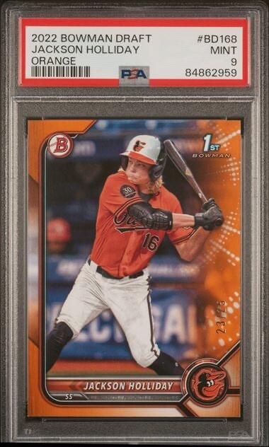 2022 Bowman Draft - Orange #BD-168 PSA 9 Jackson Holliday /25 (RC)