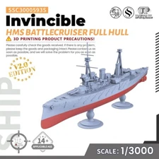 SSC3000593S 1/3000 Military Model Kit HMS Invincible Battlecruiser Full Hull