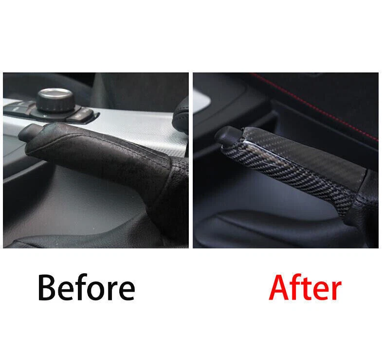 适用于宝马 1 系列 E81 2007 - 2011 干碳纤维中央控制台手刹盖 — 第 3/4 张图片