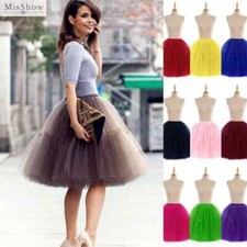 Women Short Skirt High Waist Mesh Soft Tulle Skirt Puffy Prom Ball Party Dance