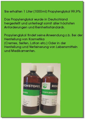 Propylenglykol PG 99,9% reine Pharmaqualität Propandiol 1 Liter Propandiol