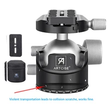 Heavy Duty 360 Panoramic Tripod Head 55mm Low Profile Ball Head Load 66lbs