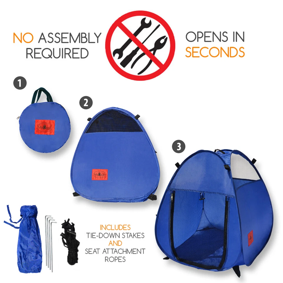 Pop Up CASA PARA PERROS y SOMBRA DE PLAYA Tienda Interior/Exterior Portátil Play Pen Perrera Foto 2 de 4