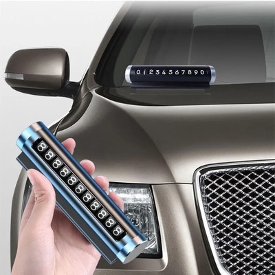 Metal Rotating Temporary Parking Card with Phone Number Plate for Cars