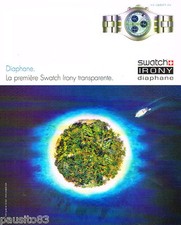 PUBLICITE ADVERTISING 075  2002  la montre DIAPHANE de SWATCH IRONY