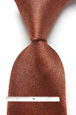 New Classic Checks Solid Brown JACQUARD WOVEN 100% Silk Men's Necktie Tie