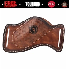 TOURBON Leather Knife Sheath Belt Pocket Knives Holster Pouch EDC Tools Carrying