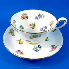 Small Colorful Flower Bouquets Royal Chelsea Tea Cup and Saucer Set